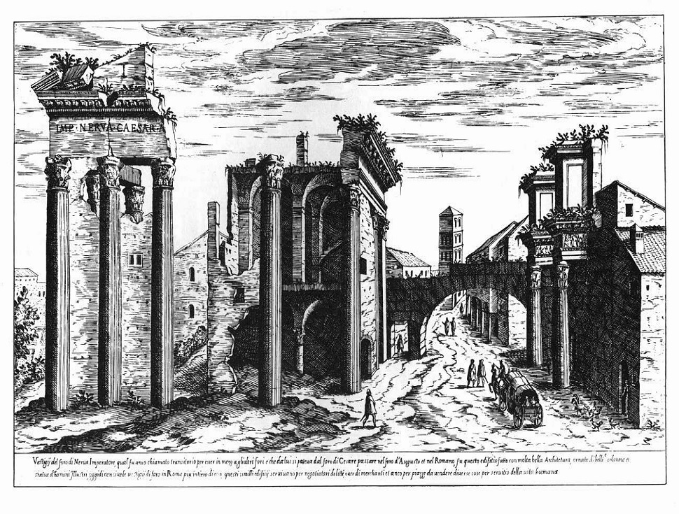 Tempio di Minerva e "Colonnacce", Etienne du Perac
