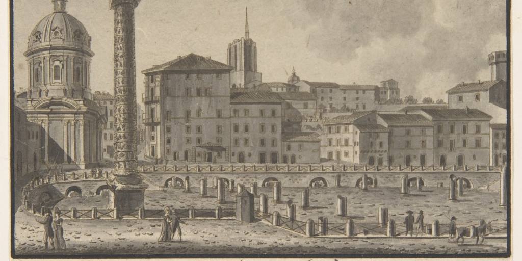Il Recinto Pontificio in una veduta di Giovan Battista Cipriani (inizi del XIX secolo)