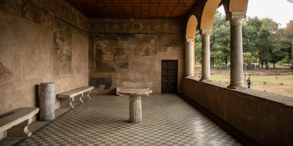loggia della Casina del Cardinal Bessarione e vista del Parco San Sebastiano