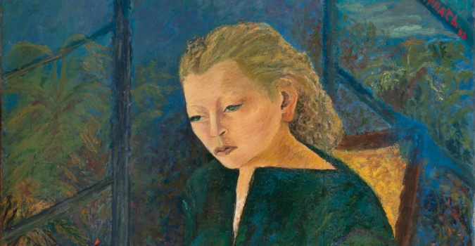 Antonietta Raphaël, Autoritratto con lettera, 1942, olio su tela, 123,8 × 85 cm