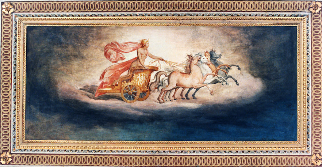Liborio Coccetti, Il carro di Apollo, inizio 1800, tempera su tela, volta di una delle sale del II piano di Palazzo Braschi, Museo di Roma