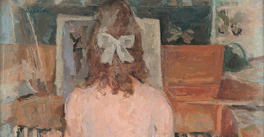 Piero Martina, Ragazza al clavicembalo, 1940, Olio su tela, 71 × 90 cm, collezione privata