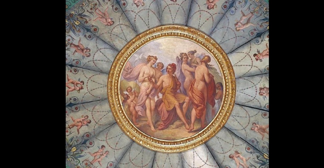 Giudizio di Paride, decorazione del soffitto dell&#039;Alcova Torlonia di Filippo Bigioli, 1837 circa