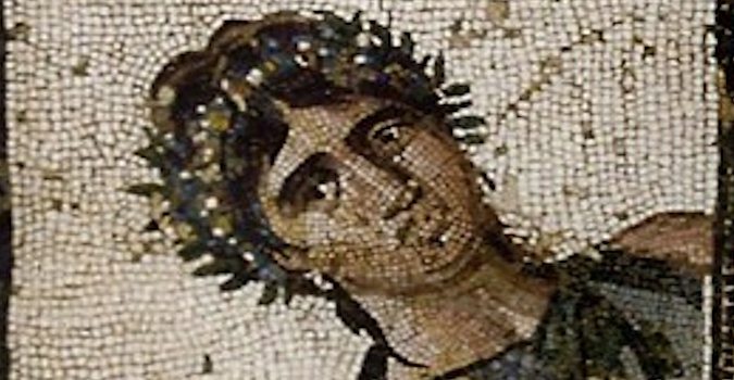 Busto della Primavera, dettaglio del mosaico con Ratto di Proserpina, Centrale Montemartini Busto della Primavera, dettaglio del mosaico con Ratto di Proserpina, Centrale Montemartini