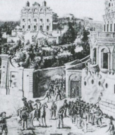 Leone Paladini - Veduta della Villa Giraud detta il Vascello e della Villa Corsini detta il Casino dei Quattro Venti Leone Paladini - Veduta della Villa Giraud detta il Vascello e della Villa Corsini detta il Casino dei Quattro Venti