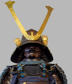 Roma, Museo Pietro Canonica a Villa Borghese, Armatura giapponese, Myochin Munesuke (1642-1726) - corazza, Yoshinaga (XIX secolo) – elmo, ultimo quarto del XVII secolo-metà del XIX secolo, Periodo Edo, Scuola di Mito