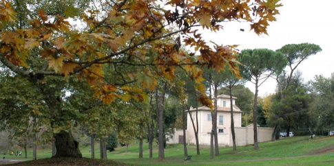 Il Casino del Graziano visto dalla Valle dei Platani (Villa Borghese)