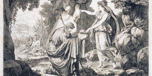 Pinelli Bartolomeo, Numa Pompilio riceve le leggi dalla Ninfa Egeria, stampa, Museo di Roma