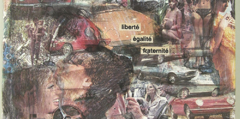 Roberto Malquori, Liberté, égalité, fraternité, 1967, décollage e collage.