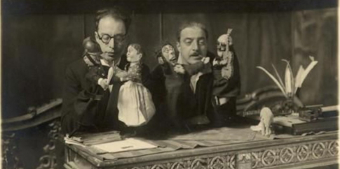 Trilussa con Guglielmo Guasta nello studio di via Maria Adelaide, 1927-1930. Roma, Museo di Roma in Trastevere, inv. ST 525i