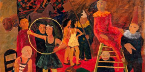 Arnaldo Badodi, Il Circo, 1939, Dipinto olio su tavola,71 × 91 cm, Collezione Giuseppe Iannaccone