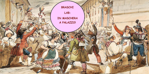 Achille Pinelli, Ultima sera del Carnevale, 1833, acquerello su carta, MR 3959