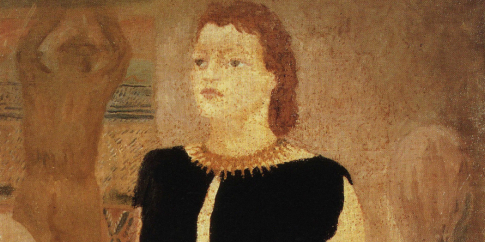 Mario Mafai, Ritratto di Antonietta nello studio di scultura, 1934, olio su tela cm 192x100, dettaglio