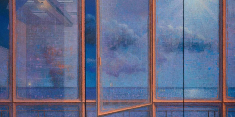 Giuseppe Modica, Finestra orizzontale. Notturno (trittico), 2002, olio su tela, cm 100x240, collezione dell’artista (©Giuseppe Modica) Giuseppe Modica, Finestra orizzontale. Notturno (trittico), 2002, olio su tela, cm 100x240, collezione dell’artista (©Giuseppe Modica)