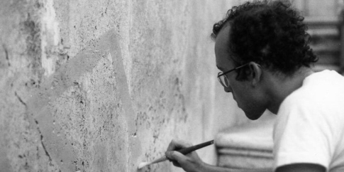 Stefano Fontebasso De Martino, Keith Haring a Roma, 1984, fotografia B/N - © dell’artista