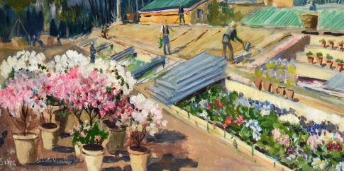 Carlo Montani, Le Serre di San Sisto Vecchio (dett.), 1935, olio su tavola