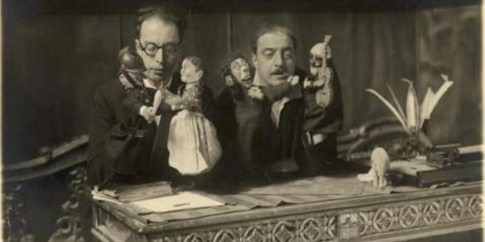 Trilussa con Guglielmo Guasta nello studio di via Maria Adelaide, 1927-1930. Roma, Museo di Roma in Trastevere, inv. ST 525
