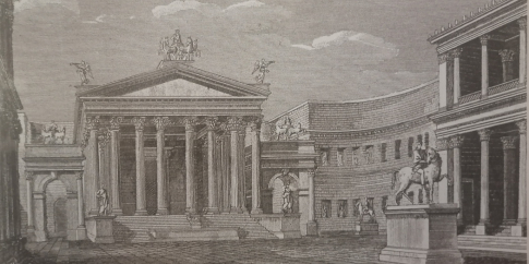 Luigi Canina (1795-1856), veduta ricostruttiva del Foro di Augusto