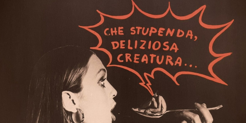 Lucia Marcucci, “Che stupenda…”, 1972, acrilico su tela emulsionata, 81 x 130 cm. Prato, Collezione Carlo Palli