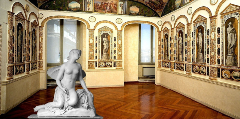 Veduta dell’Alcova Torlonia con Psiche svenuta di Tenerani - Fantasia