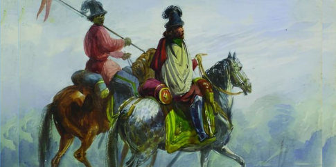 dipinto che ritrae Andrés Aguyar e Giuseppe Garibaldi