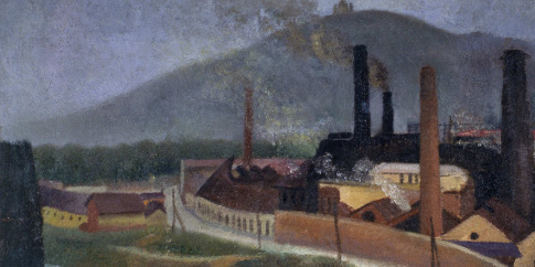 Carlo Levi, Le officine del gas, 1926. Olio su cartone, 40 x 70 cm. Fondazione Carlo Levi, Roma Carlo Levi, Le officine del gas, 1926. Olio su cartone, 40 x 70 cm. Fondazione Carlo Levi, Roma