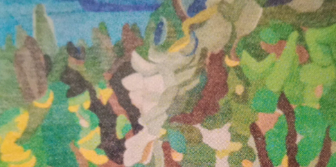 Niki Berlinguer, “Carlo Levi. Paesaggio”, 1977, arazzo ricamato (© Il Cigno)