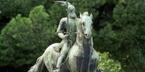 particolare del Monumento a Giorgio Castriota Scanderbeg