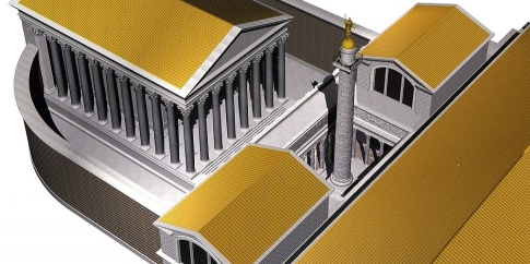 Ipotesi ricostruttiva del Tempio di Traiano 