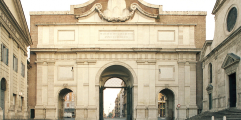 Porta del Popolo, prospetto interno verso la piazza omonima _ Sovrintendenza Capitolina, Archivio fotografico Monumenti Medievali, Moderni e Contemporanei