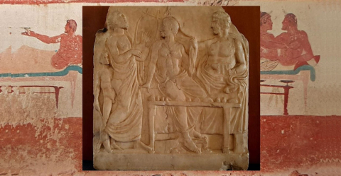 Museo Barracco, rilievo con scena di banchetto