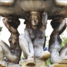 La fontana di piazza dei Quiriti, particolare delle figure femminili