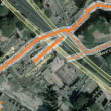  10. Le gallerie della Metropolitana di Via dei Fori Imperiali (in giallo) sottopassanti i rami della Cloaca.