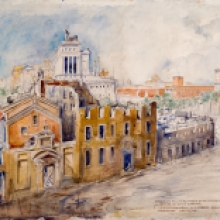 Maria Barosso, Demolizioni del Monastero e della Chiesa di Sant’Urbano – 1933 (Roma, Museo di Roma di Palazzo Braschi)
