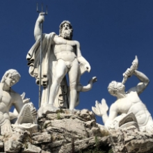 Fontana del Nettuno in piazza del Popolo, particolare del gruppo scultoreo