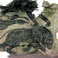 Mosaico con leone ferito