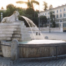 Fontana dei Leoni  in piazza del Popolo, particolare
