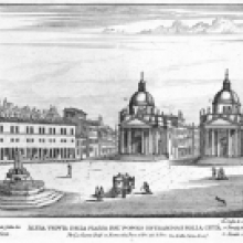 La piazza con la fontana di Giacomo della Porta nell’incisione di G.B.Falda, 1665