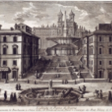 Piazza di Spagna in una incisione di  G. Vasi, 1752